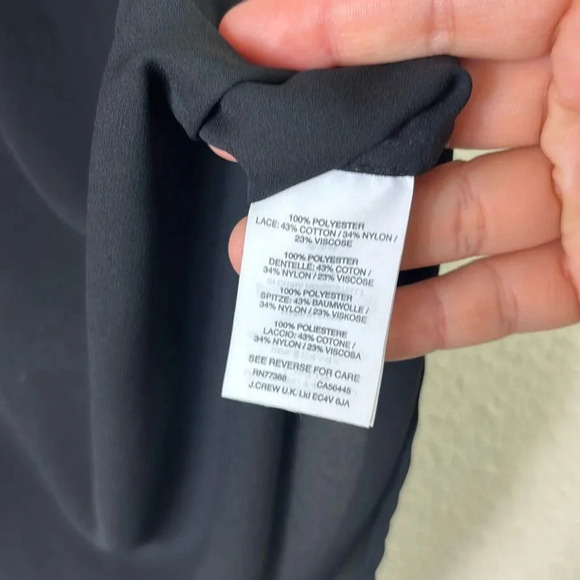 J. Crew Blouse Black Lace-Shoulder Sleeveless Top Size 2 - Picture 3 of 8